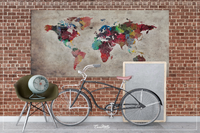 World Map Push Pin, Large world map, CANVAS Print Map, Abstract World Map, Travel Gift, Wall Decor, Worldmap poster, Christmas Gift-1079 - CocoMilla