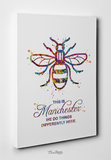 Manchester Bee Watercolor Print This is Manchester Quote Inspirational Wall Art Poster Wall Decor Home Worker Bee Decor Wall Hanging-1394 - CocoMilla