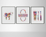 Dental Hygienist Gift Set Watercolor Print Dental Gift Decor Dentist Present Medical Art Dental Care Dentist Office Dentistry Clinic-655 - CocoMilla