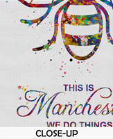 Manchester Bee Watercolor Print This is Manchester Quote Inspirational Wall Art Poster Wall Decor Home Worker Bee Decor Wall Hanging-1394 - CocoMilla
