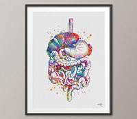 Digestive Tract Watercolor Print Human Organs Gastrointestinal Tract Clinic Decor Art Student Graduaiton Gift Medical Doctor Art Gift-1258 - CocoMilla