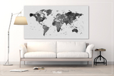 World Map, Watercolor World Map, Black White Push PinWorld Map, Extra Large World Map, Travel Map, Wall Decor, Wall Hanging, Wanderlust-962 - CocoMilla