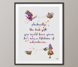 Alice and Mad Hatter Quote Watercolor Print Wedding Gift Fine Art Print Wall Art Nursery Decor Art Home Decor Wall Hanging [NO 499] - CocoMilla