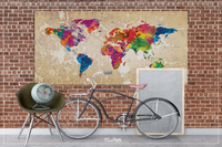 World Map Push Pin Large World Map CANVAS Print Map Travel Gift Rustic Old Watercolor World Map Wall Decor Large World Map Christmas-1106 - CocoMilla