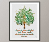 Tree Nature Quote 2 Family Motivational Watercolor Print Wedding Gift Archival Art Print Wall Decor Art Home Nursery Wall Hanging [NO 746] - CocoMilla