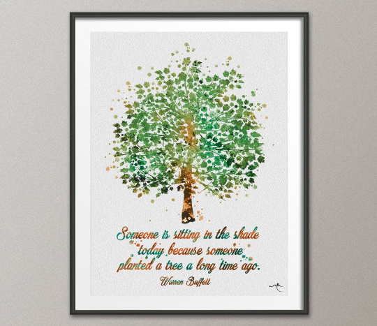 Tree Nature Quote 2 Family Motivational Watercolor Print Wedding Gift Archival Art Print Wall Decor Art Home Nursery Wall Hanging [NO 746] - CocoMilla