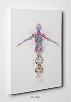 DNA Human Watercolor Print dna art Medical Wall Art Nurse Gift Medical Art Science Art Dorm Gift for Doctor Laboratory Decor Biology-1021 - CocoMilla
