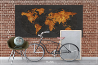 World Map CANVAS Print Extra Large Copper World Art Push Pin Travel Map Rustic World Map Antiques Map Art Wanderlust Pushpin Trawel Map-1236 - CocoMilla