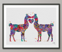 Alpaca Llama Love Watercolor Print Lama Art Print For Kids Nursery Wall Art Wall Decor Art Home Decor Wall Hanging Alpaca Art Heart -866 - CocoMilla