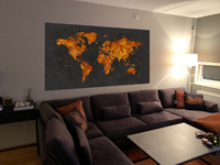 World Map CANVAS Print Extra Large Copper World Art Push Pin Travel Map Rustic World Map Antiques Map Art Wanderlust Pushpin Trawel Map-1236 - CocoMilla