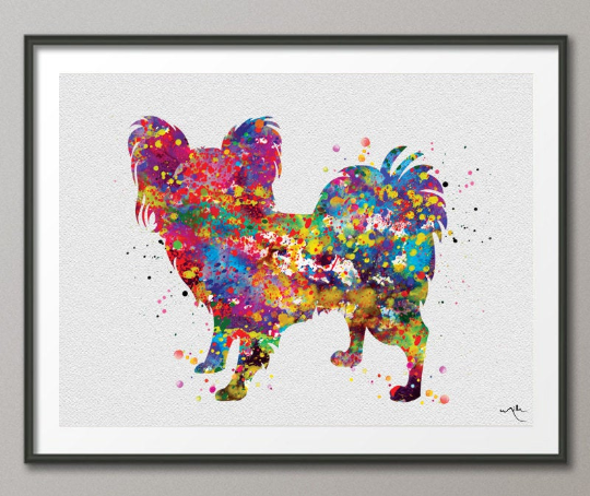 Papillon Dog Art Watercolor Dog Print Pet Gift Pet Dog Love Friend Dog Papillon Dog Puppy Gift Dog Art Wall Art Doglovers Gift Dog Print-410 - CocoMilla