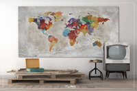 World Map Push Pin, Large world map, Extra Large CANVAS Print Map, Old World Map, Travel Gift, Wall Decor, Worl poster, Christmas Gift-1081 - CocoMilla