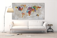 World Map Push Pin, Large world map, Extra Large CANVAS Print Map, Old World Map, Travel Gift, Wall Decor, Worl poster, Christmas Gift-1081 - CocoMilla