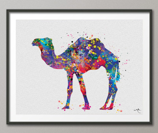 Camel Watercolor Print Animal Print Watercolor Safari Art Boho Wall Art Wall Decor Art Home Decor Travel Wildlife Gift Wall Hanging [No 777] - CocoMilla