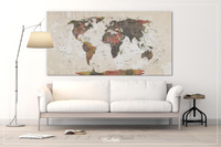 Copy of World Map Push Pin, Large world map, Decorative Push Pins, Canvas World Map, Travel Gift, Wedding Gift, Worldmap poster, Honeymoon Gift-1216 - CocoMilla