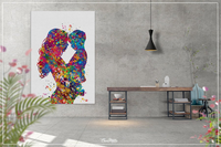 Mother and Son Watercolor Print Parent Gift Family Mother and Children Mother and Kids Mum Baby Shower Mom Poster Nursery Wall Art-394 - CocoMilla