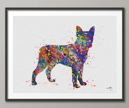 Boston Terrier Watercolor Art Print Gift Pet Add Best Dog Lover Gift Pet Animal Dog Poster Dog Art [NO 453] - CocoMilla