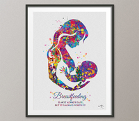 Breastfeeding Mother Quote Watercolor Print Mom Newborn Doula Pregnancy Obstetrician Nursing Baby Shower New Mum Clinic Midwife Gift-1585 - CocoMilla