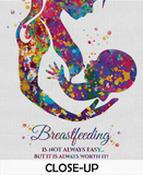 Breastfeeding Mother Quote Watercolor Print Mom Newborn Doula Pregnancy Obstetrician Nursing Baby Shower New Mum Clinic Midwife Gift-1585 - CocoMilla