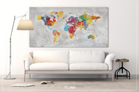 Push Pin World Map, Extra Large World Map, Canvas Print, Push Pin Travel Map, Rustic World Map, Wall Hanging, Wanderlust, Travel Love-858 - CocoMilla