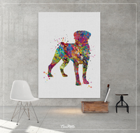 Rottweiler Dog Colored Watercolor Print Rottweiler Poster Gift Doglover Puppy Friend Security Dog Bodyguard Animal Dog Poster Dog Art-1506 - CocoMilla