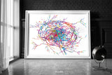 Epilepsy Brain Art Watercolor Print Abstract Medical Art Science Neurology Brain Cell Psychiatry Therapy Art Doctor Poster Wall Art-1819
