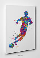 Soccer Player Set of 3 Watercolor Print Soccer Football Man Boy Sports Fan Gift Nursery Dorm Room Sport Poster Gift Wall Art Wall Decor-1880