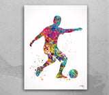 Soccer Player Set of 3 Watercolor Print Soccer Football Man Boy Sports Fan Gift Nursery Dorm Room Sport Poster Gift Wall Art Wall Decor-1880