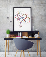 Infinity Love Sign Symbol Watercolor Print Wedding Gift Valentines Day Eternal Love Wall Art Inspirational Wall Decor Housewarming Gift-1718