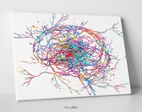 Epilepsy Brain Art Watercolor Print Abstract Medical Art Science Neurology Brain Cell Psychiatry Therapy Art Doctor Poster Wall Art-1819